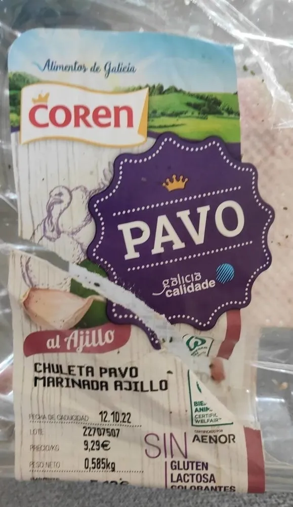 Chuleta de pavo al ajillo