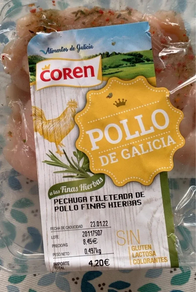 Pollo marinado a las finas hierbas