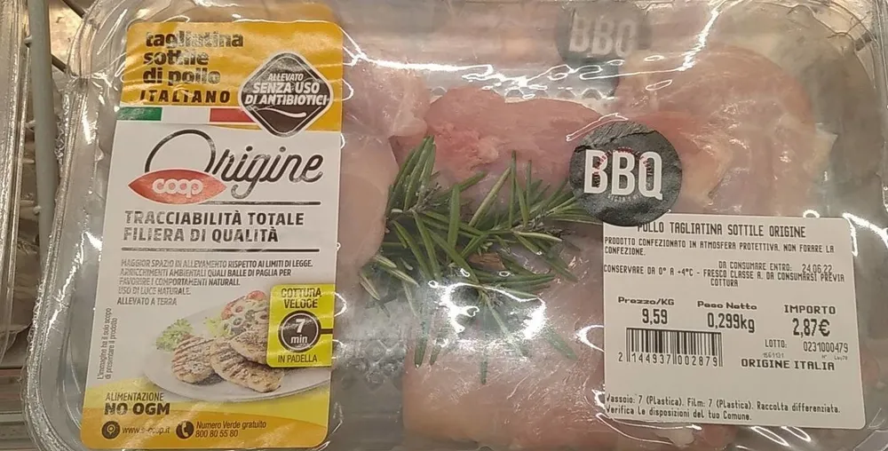 Pollo tagliata sottile origine