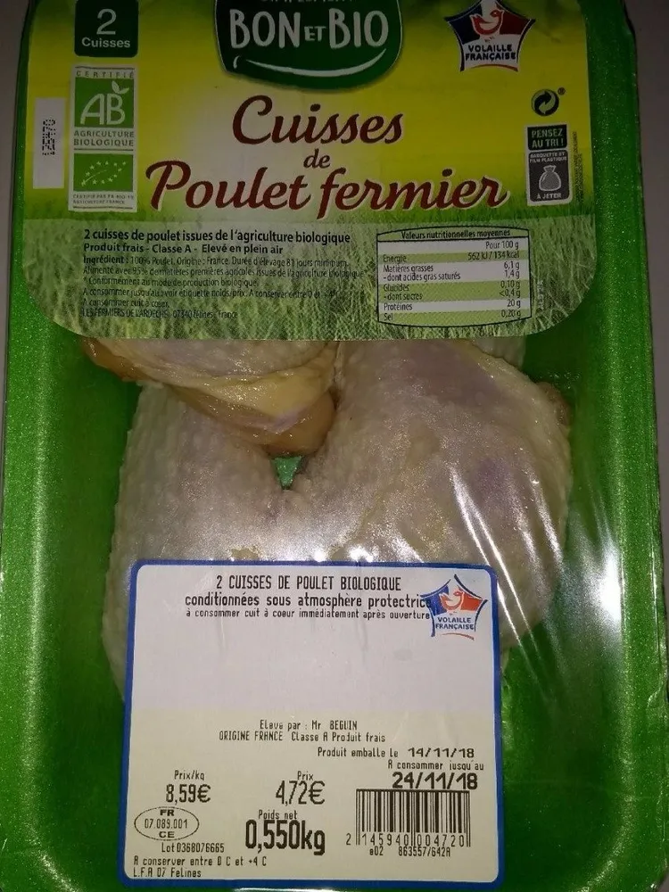 Cuisses de poulet fermier