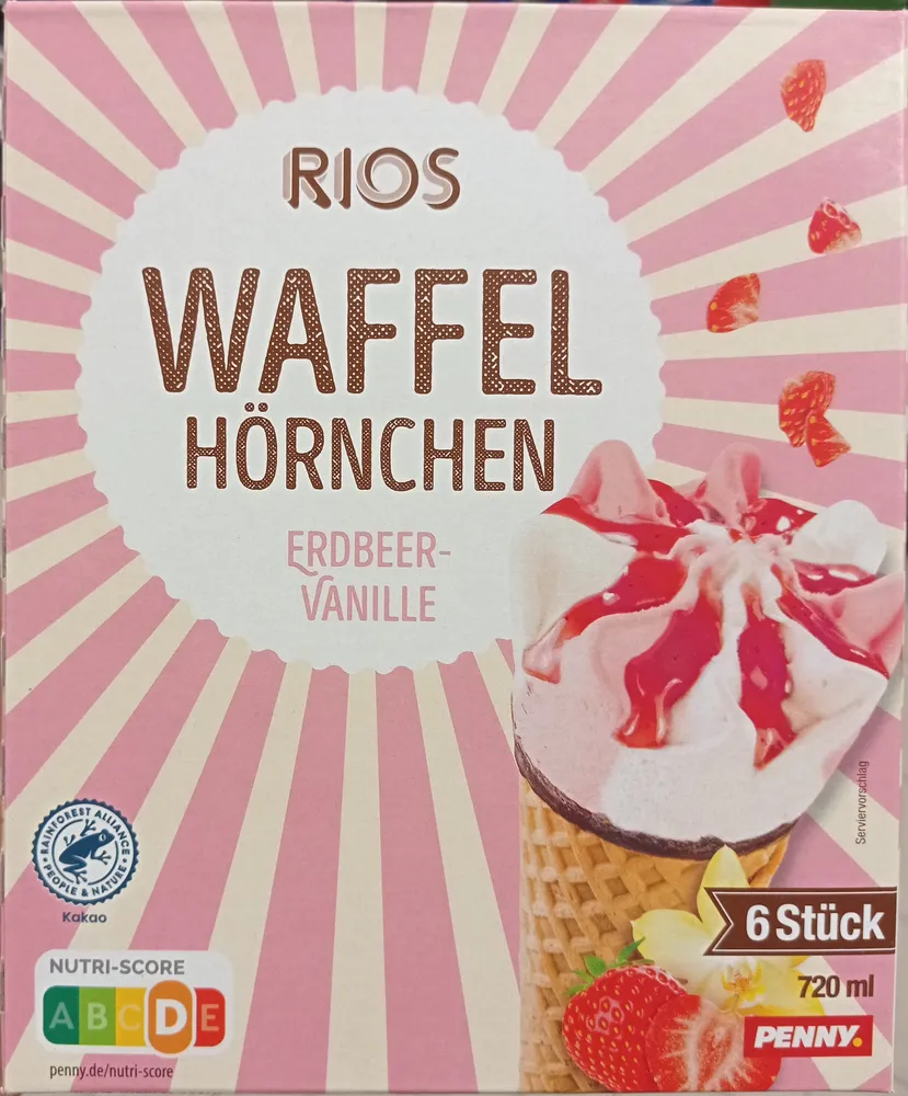 Waffel Hörnchen Erdbeer-Vanille