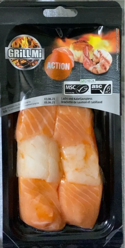 Brochette de saumon et cabillaud