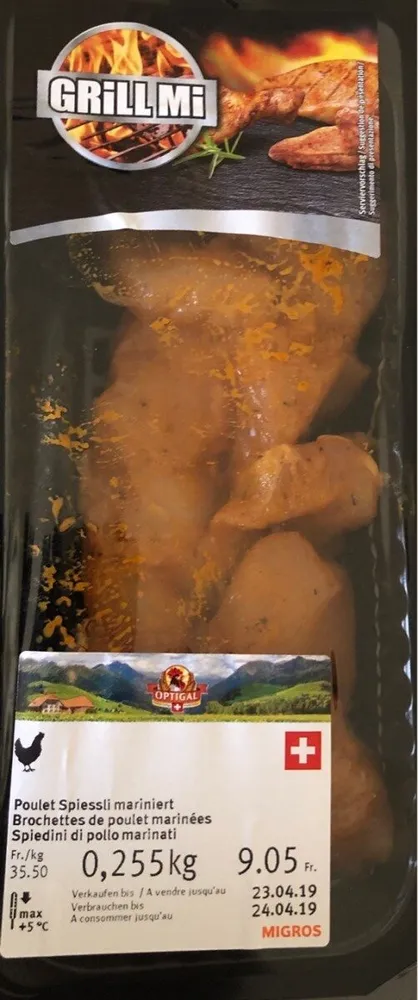 Brochettes de poulet marinées