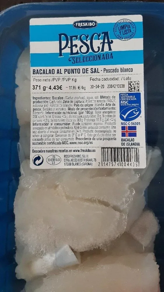 Bacalao al punto de sal