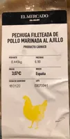 Pechuga fileteada de pollo marinada al ajillo