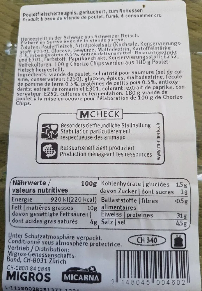 Geflügel Chorizo Don Pollo