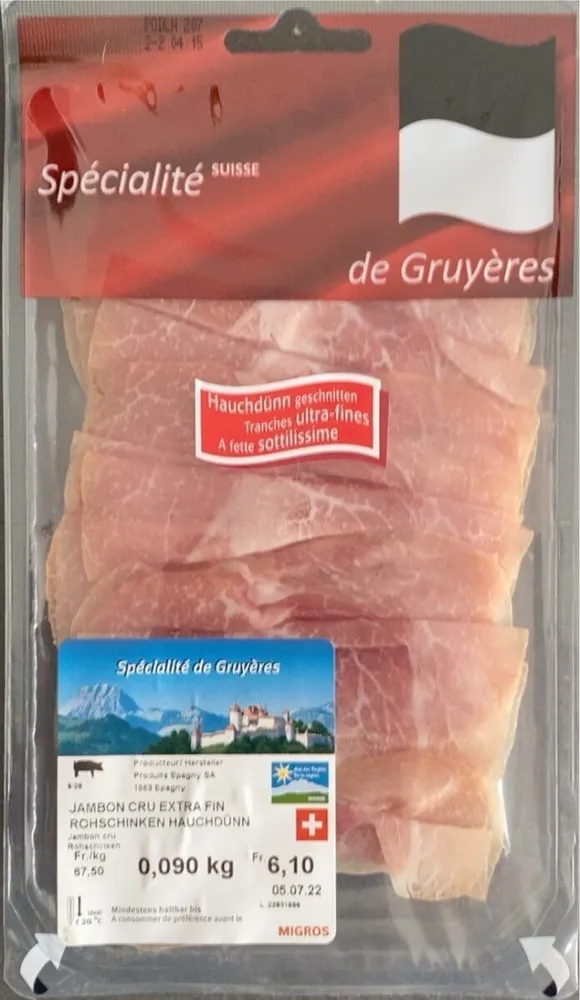 Jambon cru extra fin