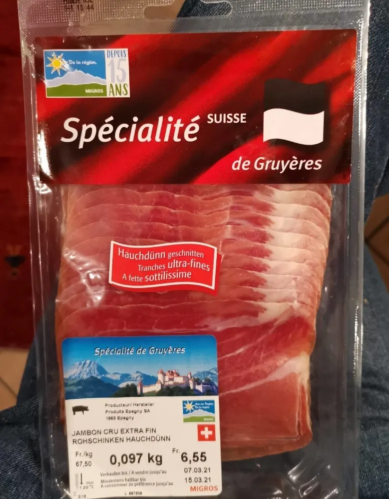 Jambon cru extra fin