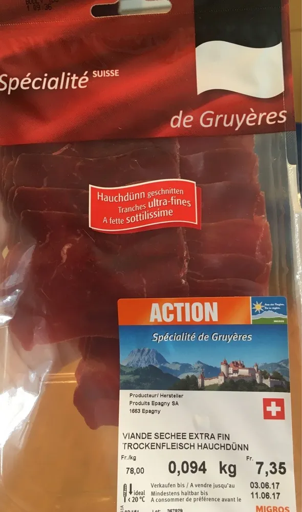 Viande sechée extra fin
