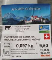 Viande séchée extra fin de Gruyère
