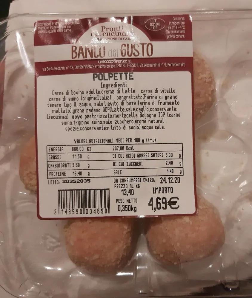 Polpette Banco del Gusto