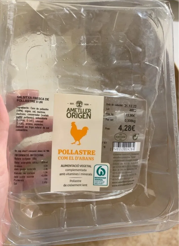 Salsitxa fresa de pollastre 8 un
