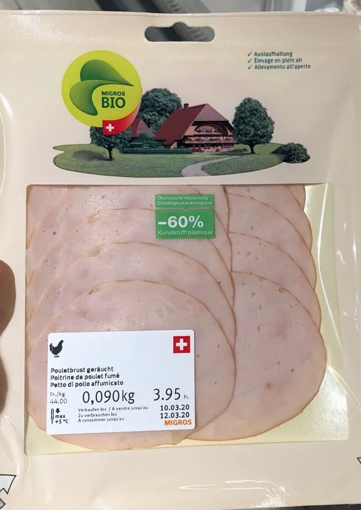 Poitrine de poulet fumé