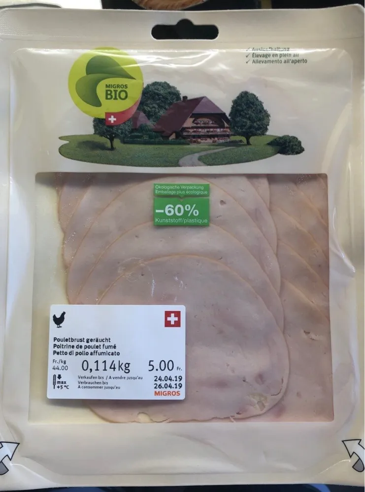 Poitrine de poulet fumé