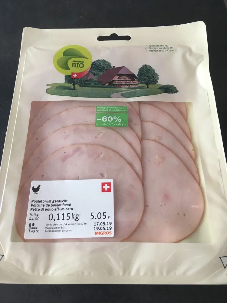 Poitrine de poulet fumé