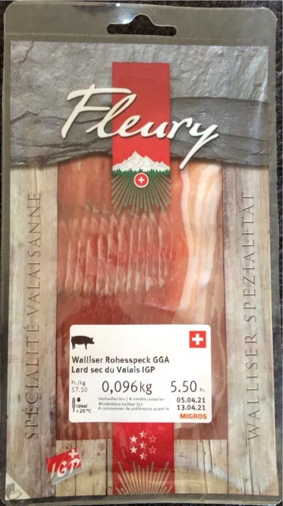 Lard sec du valais IGP