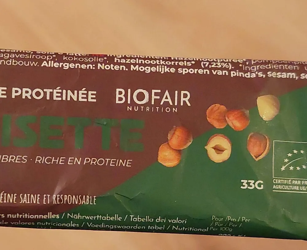 Barre protéinée noisettes