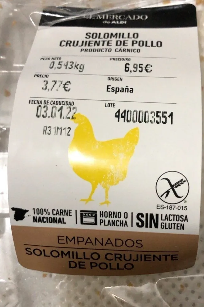 solomillo crujiente de pollo
