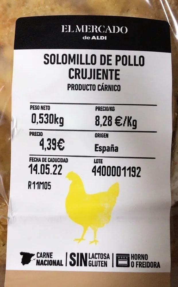 Solomillo de pollo crujiente