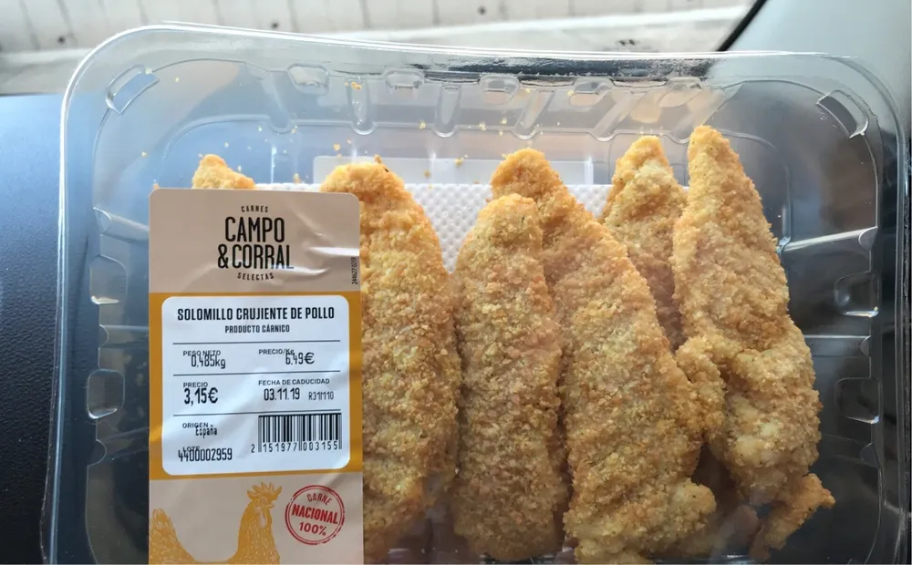 Solomillo crujiente de pollo