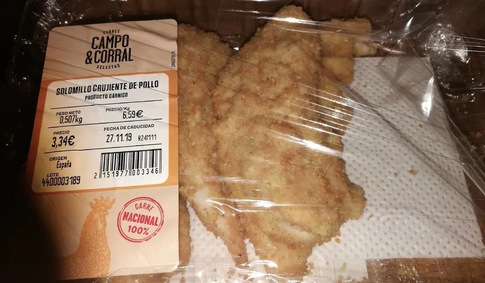 Solomillo crujiente de pollo