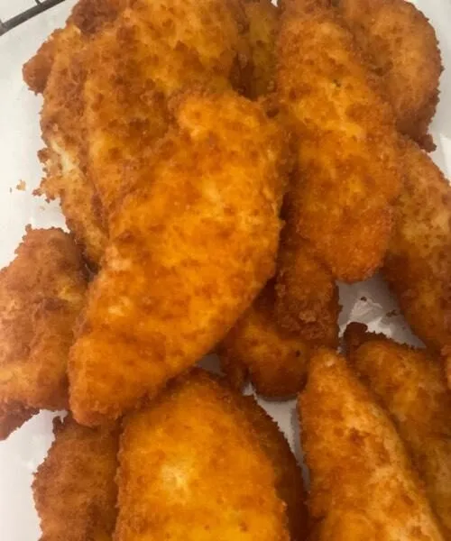 Solomillo de pollo adobado crujiente
