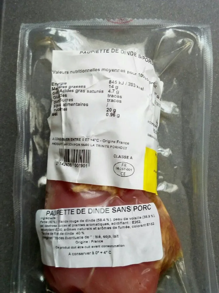 Paupiette de dinde sans porc