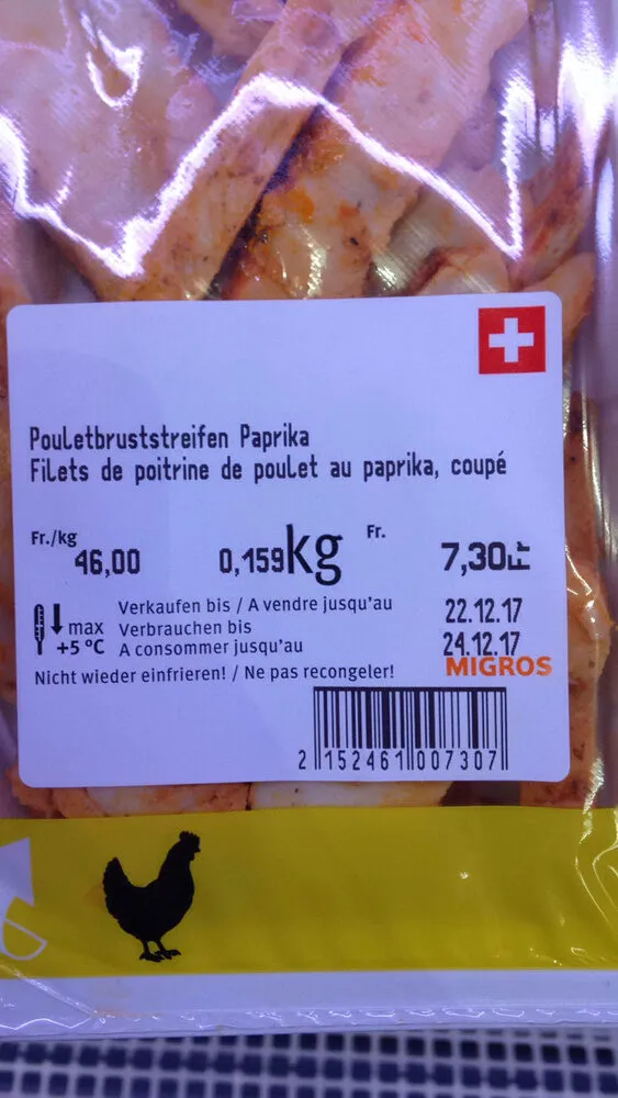 filets de poitrine de poulet au paprika, coupé