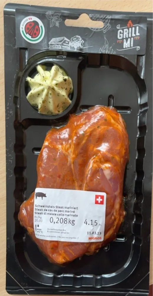 Steak de cou de porc