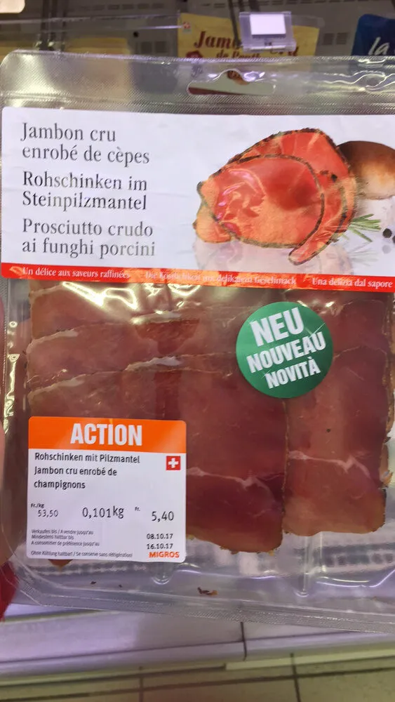 Jambon cru enrobé de cèpes