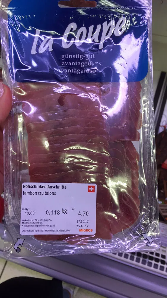 La Coupe Rohschinken Anschnitte