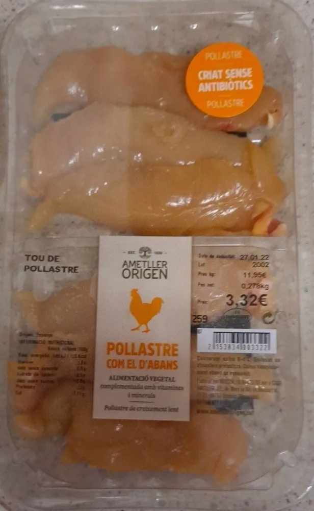 Pollastre com el d'avui abans