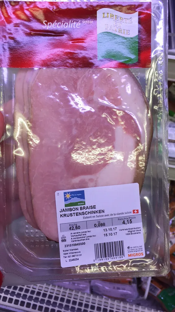 Spécialité Suisse Jambon Braise