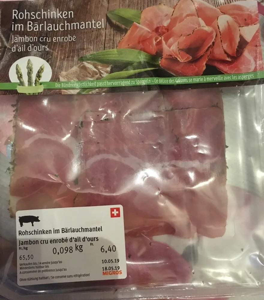 Jambon cru enrobé d'ail d'ours