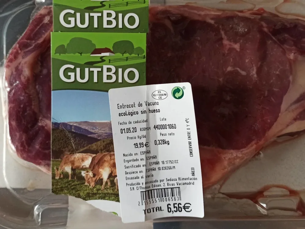 Entrecot de Vacuno ecológico sin hueso