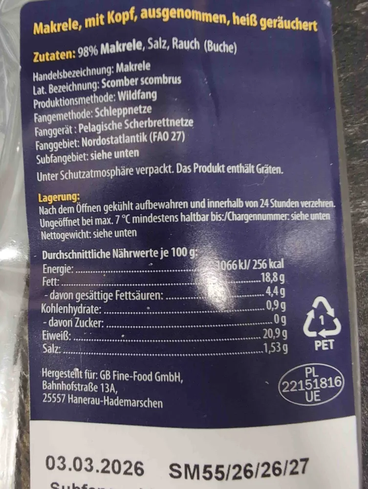 Makrele Geräuchert