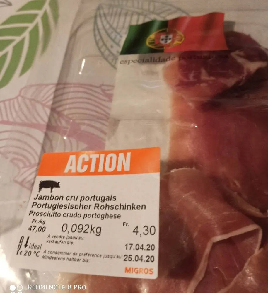 Jambon cru portugais