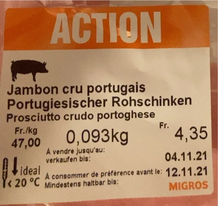 Jambon cru portugais