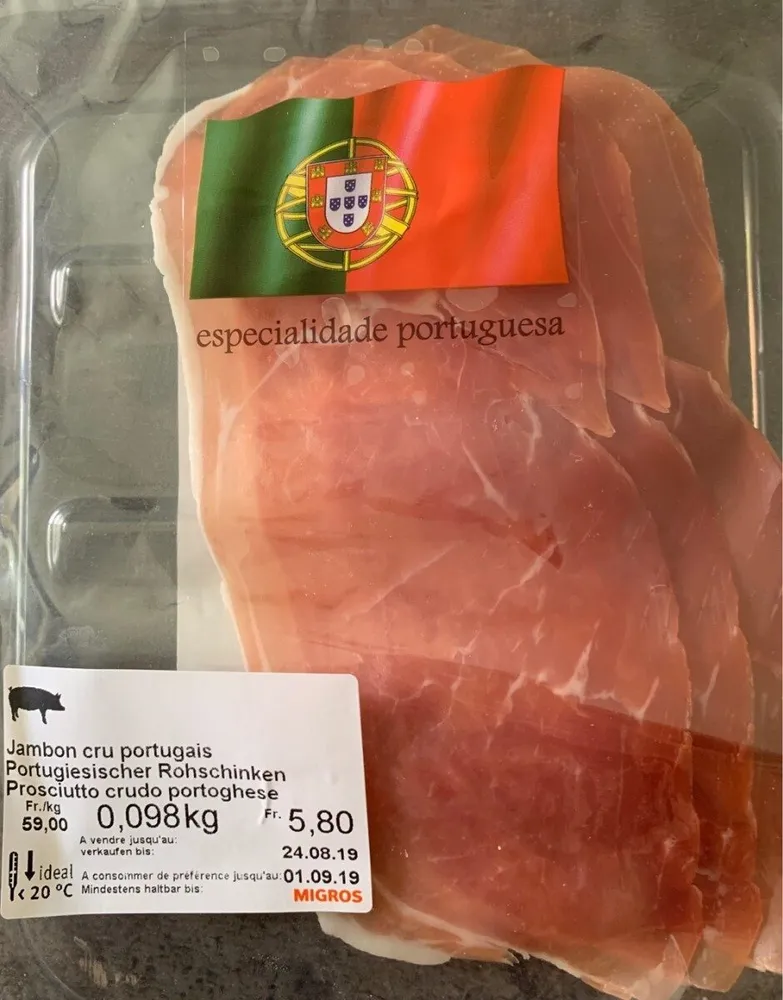 Jambon cru portugais