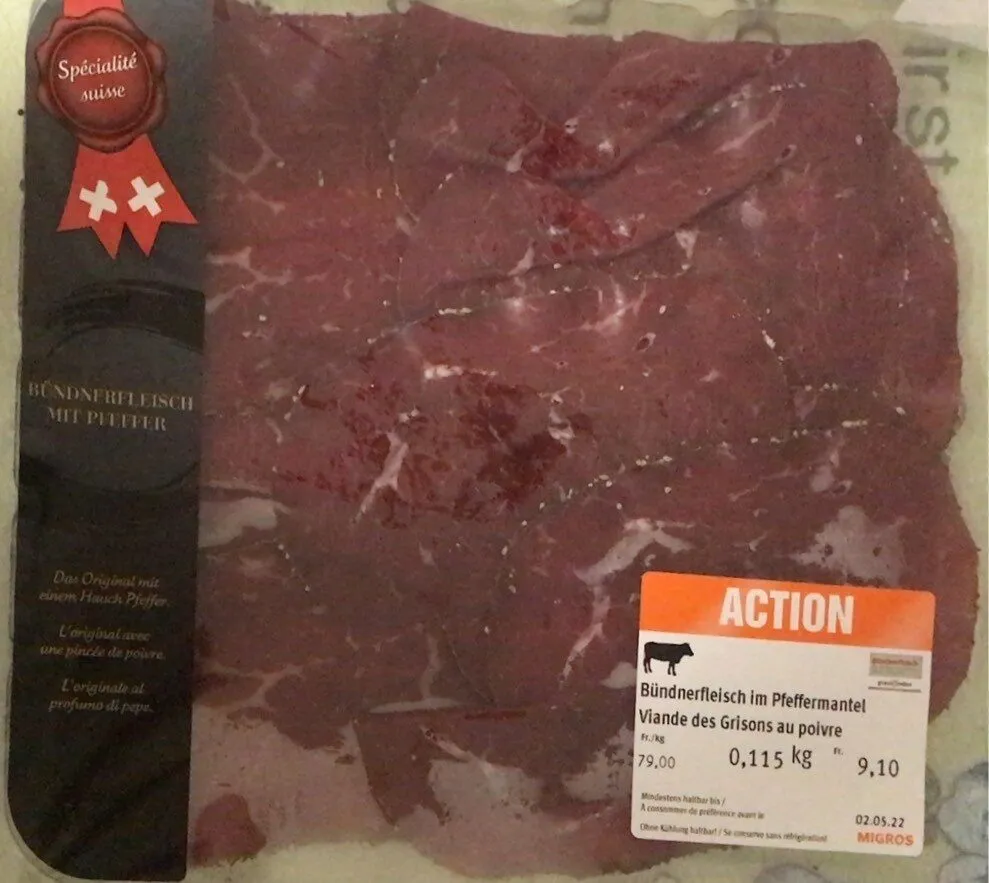 Viande de Grisons au poivre