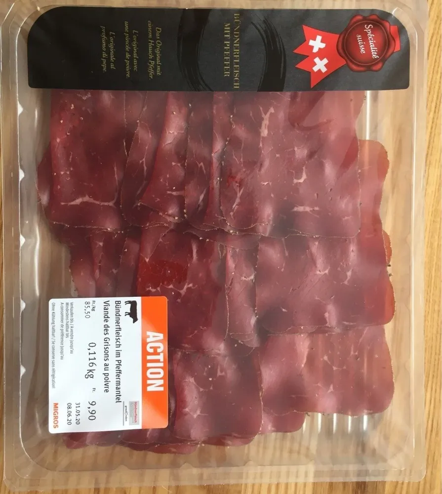 Viande des Grisons au poivre