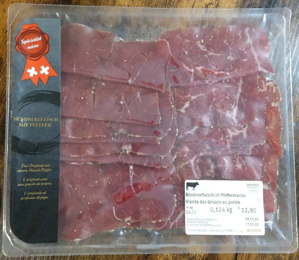 Viande des Grisons au poivre