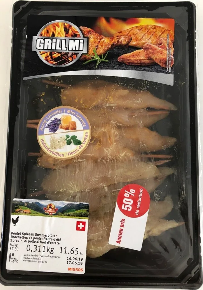 Brochettes de poulet fleurs d'été