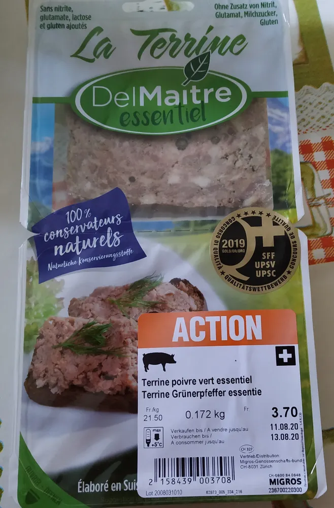 Terrine poivre vert essentiel