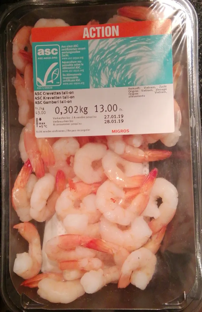 Crevettes tail-on