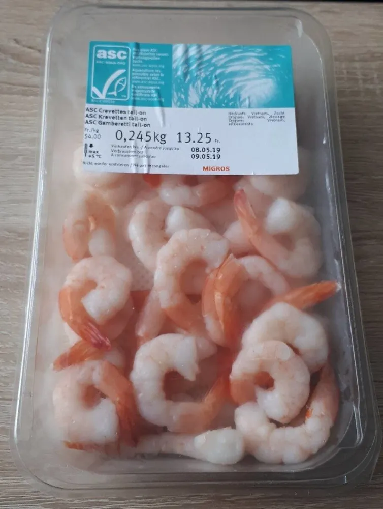 Crevettes tail-on ASC