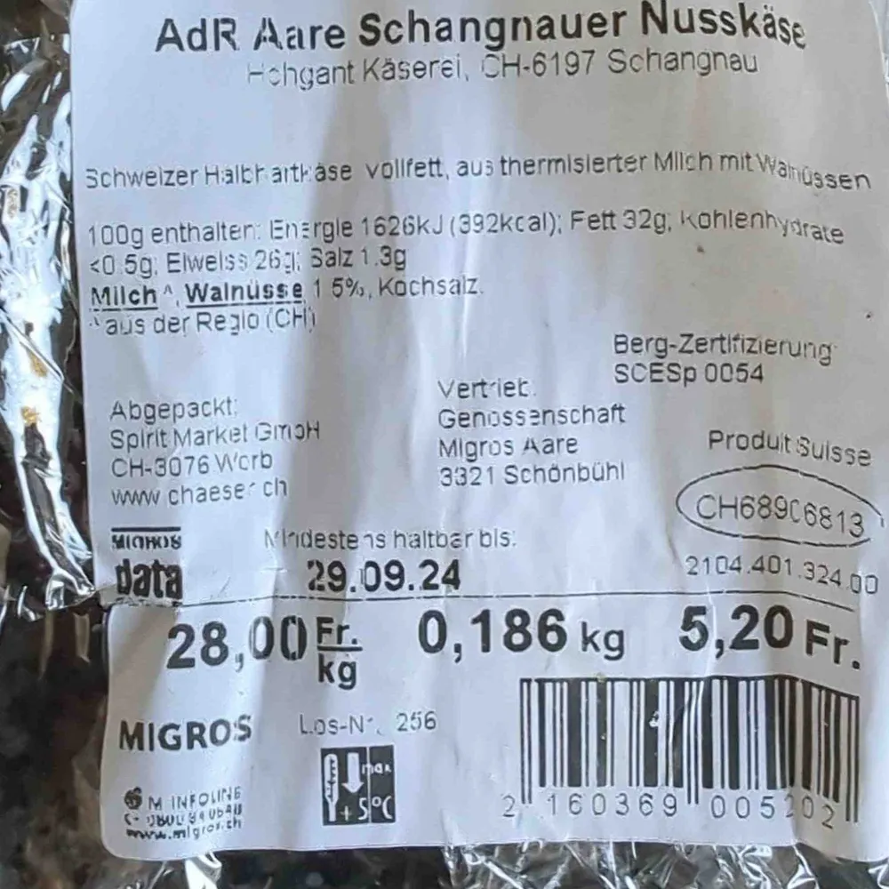 Schangnauer Nusskäse