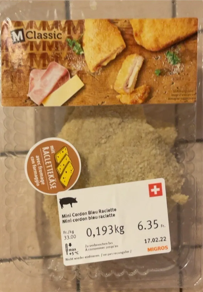 Mini cordon bleu raclette