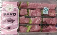 Brocheta de pavo marinada