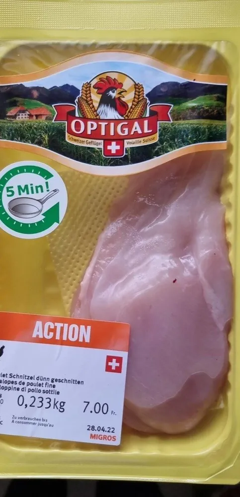 Poulet Schnitzel dünn geschnitten